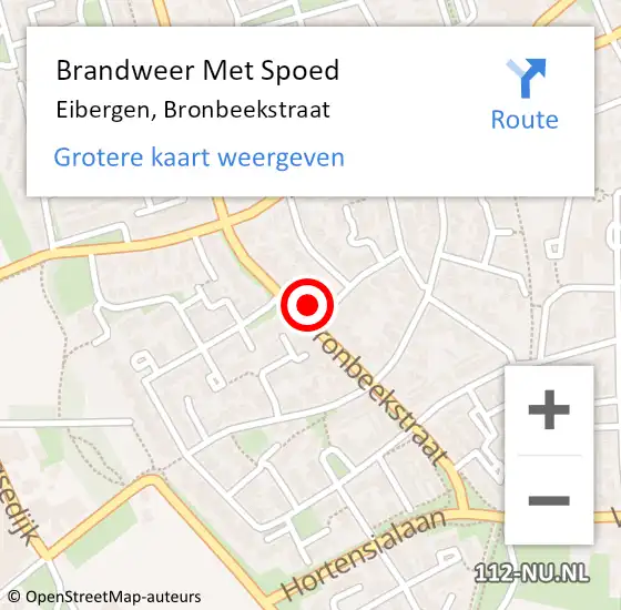 Locatie op kaart van de 112 melding: Brandweer Met Spoed Naar Eibergen, Bronbeekstraat op 7 december 2021 20:44