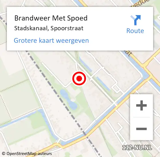 Locatie op kaart van de 112 melding: Brandweer Met Spoed Naar Stadskanaal, Spoorstraat op 7 december 2021 22:03