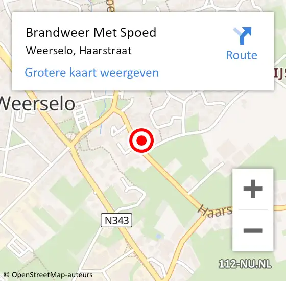 Locatie op kaart van de 112 melding: Brandweer Met Spoed Naar Weerselo, Haarstraat op 7 oktober 2013 01:05