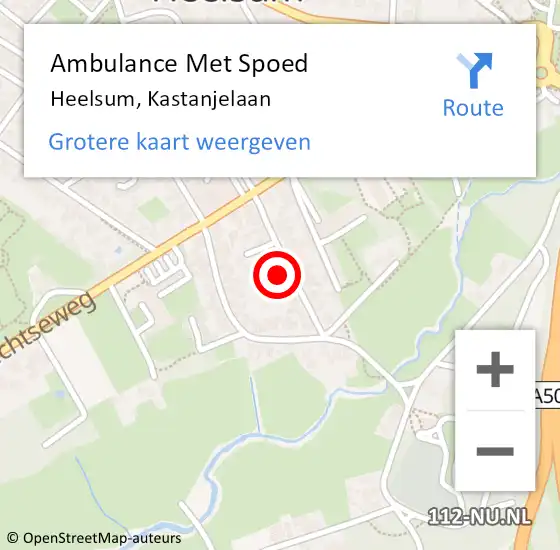 Locatie op kaart van de 112 melding: Ambulance Met Spoed Naar Heelsum, Kastanjelaan op 7 december 2021 22:26