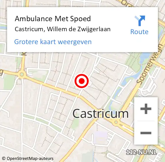 Locatie op kaart van de 112 melding: Ambulance Met Spoed Naar Castricum, Willem de Zwijgerlaan op 7 december 2021 22:42