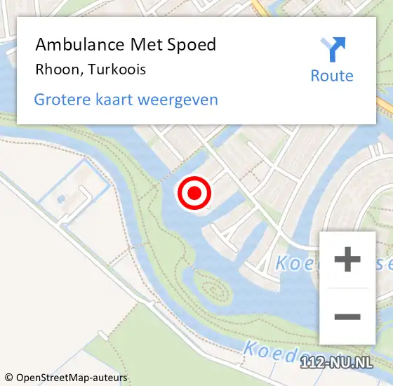 Locatie op kaart van de 112 melding: Ambulance Met Spoed Naar Rhoon, Turkoois op 8 december 2021 01:00