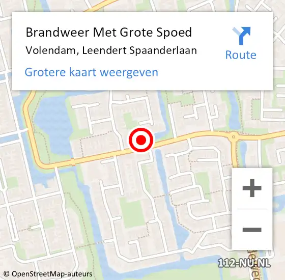 Locatie op kaart van de 112 melding: Brandweer Met Grote Spoed Naar Volendam, Leendert Spaanderlaan op 8 december 2021 02:08