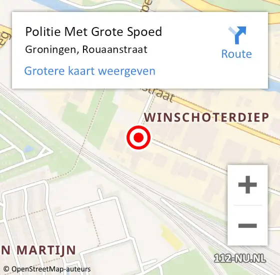 Locatie op kaart van de 112 melding: Politie Met Grote Spoed Naar Groningen, Rouaanstraat op 8 december 2021 02:26