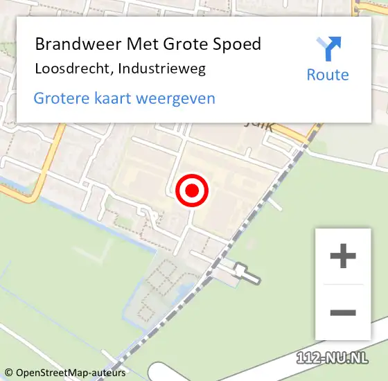 Locatie op kaart van de 112 melding: Brandweer Met Grote Spoed Naar Loosdrecht, Industrieweg op 8 december 2021 02:58