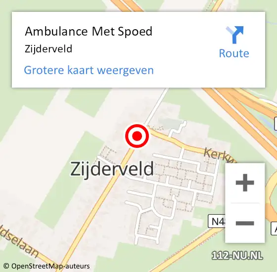 Locatie op kaart van de 112 melding: Ambulance Met Spoed Naar Zijderveld op 8 december 2021 03:42