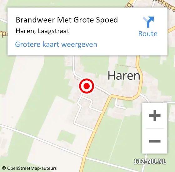 Locatie op kaart van de 112 melding: Brandweer Met Grote Spoed Naar Haren, Laagstraat op 8 december 2021 04:54