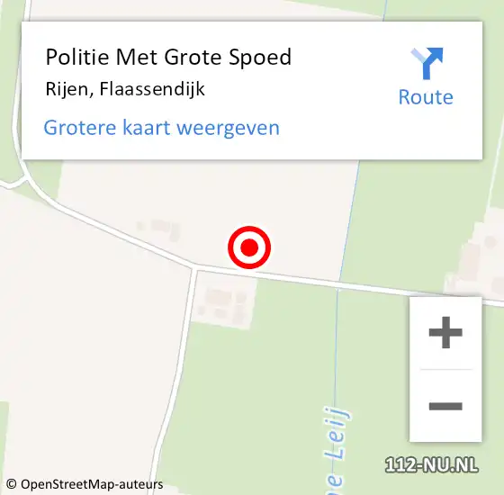 Locatie op kaart van de 112 melding: Politie Met Grote Spoed Naar Rijen, Flaassendijk op 8 december 2021 07:15