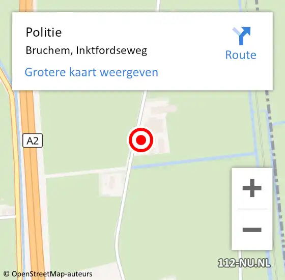 Locatie op kaart van de 112 melding: Politie Bruchem, Inktfordseweg op 8 december 2021 07:33