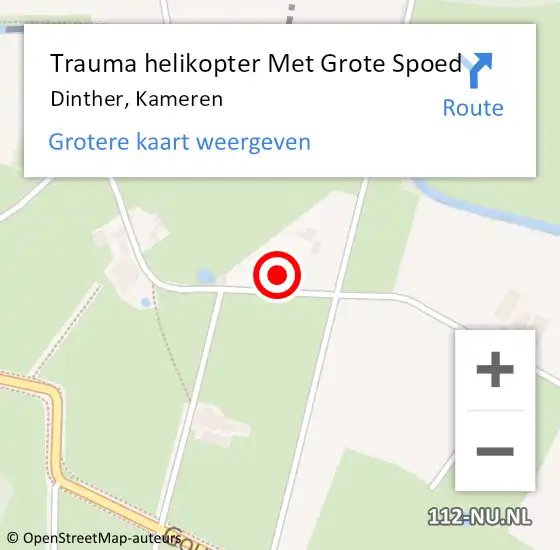 Locatie op kaart van de 112 melding: Trauma helikopter Met Grote Spoed Naar Dinther, Kameren op 8 december 2021 07:40