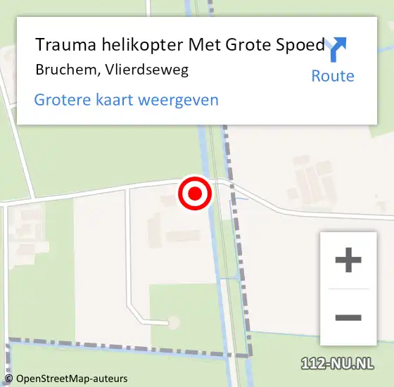 Locatie op kaart van de 112 melding: Trauma helikopter Met Grote Spoed Naar Bruchem, Vlierdseweg op 8 december 2021 07:45