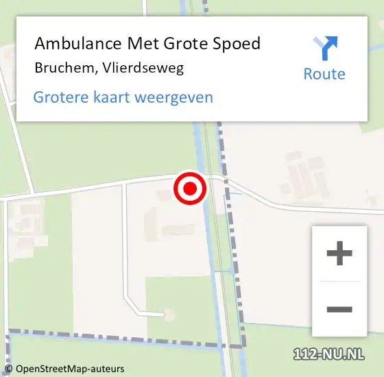 Locatie op kaart van de 112 melding: Ambulance Met Grote Spoed Naar Bruchem, Vlierdseweg op 8 december 2021 07:45