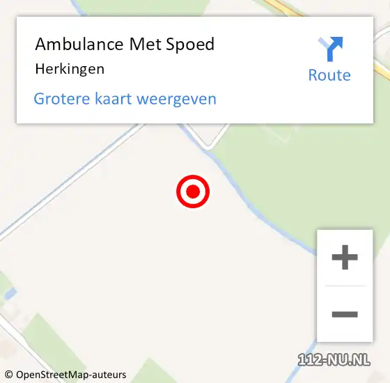 Locatie op kaart van de 112 melding: Ambulance Met Spoed Naar Herkingen op 1 juli 2014 16:26