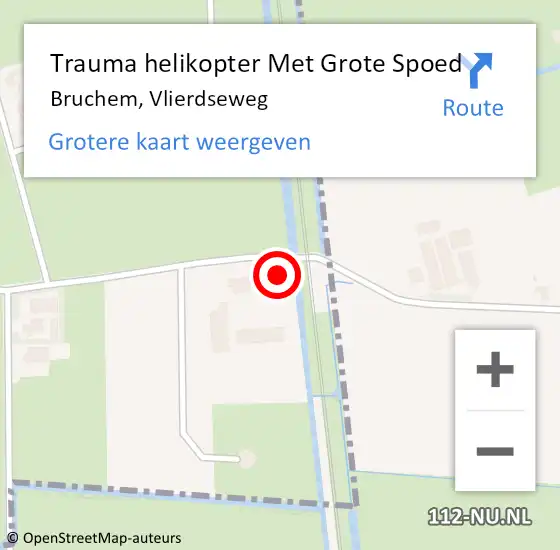 Locatie op kaart van de 112 melding: Trauma helikopter Met Grote Spoed Naar Bruchem, Vlierdseweg op 8 december 2021 07:53