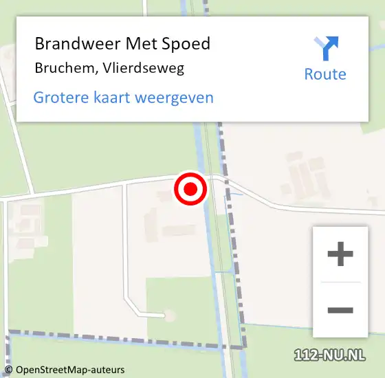 Locatie op kaart van de 112 melding: Brandweer Met Spoed Naar Bruchem, Vlierdseweg op 8 december 2021 07:54