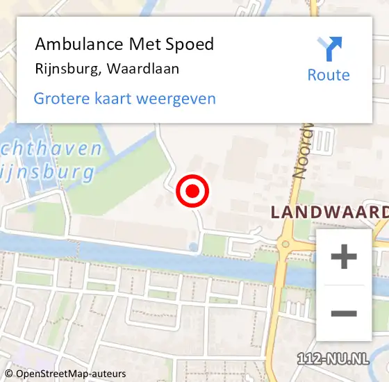Locatie op kaart van de 112 melding: Ambulance Met Spoed Naar Rijnsburg, Waardlaan op 8 december 2021 08:09
