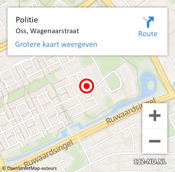 Locatie op kaart van de 112 melding: Politie Oss, Wagenaarstraat op 8 december 2021 08:25