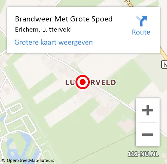 Locatie op kaart van de 112 melding: Brandweer Met Grote Spoed Naar Erichem, Lutterveld op 8 december 2021 08:33