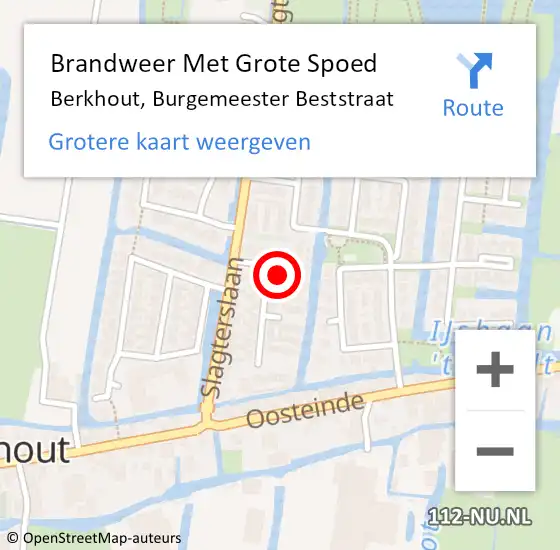 Locatie op kaart van de 112 melding: Brandweer Met Grote Spoed Naar Berkhout, Burgemeester Beststraat op 8 december 2021 09:39