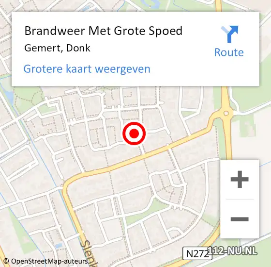 Locatie op kaart van de 112 melding: Brandweer Met Grote Spoed Naar Gemert, Donk op 8 december 2021 10:02