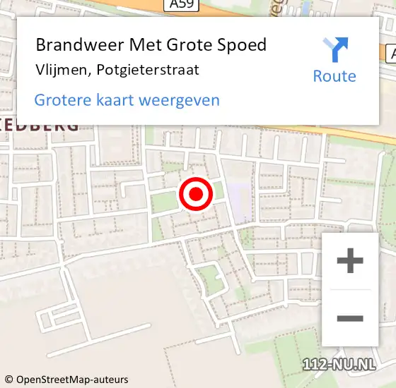 Locatie op kaart van de 112 melding: Brandweer Met Grote Spoed Naar Vlijmen, Potgieterstraat op 8 december 2021 10:24