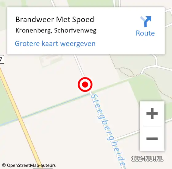 Locatie op kaart van de 112 melding: Brandweer Met Spoed Naar Kronenberg, Schorfvenweg op 8 december 2021 11:33