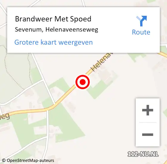 Locatie op kaart van de 112 melding: Brandweer Met Spoed Naar Sevenum, Helenaveenseweg op 8 december 2021 11:36