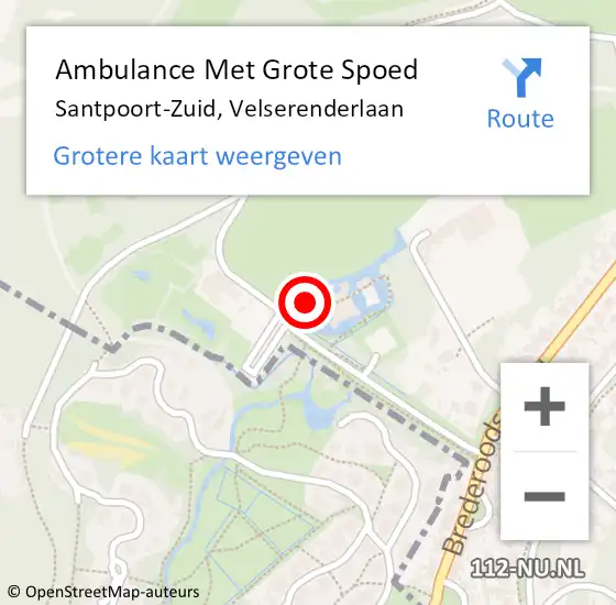 Locatie op kaart van de 112 melding: Ambulance Met Grote Spoed Naar Santpoort-Zuid, Velserenderlaan op 8 december 2021 11:45