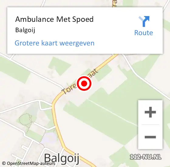 Locatie op kaart van de 112 melding: Ambulance Met Spoed Naar Balgoij op 8 december 2021 12:06