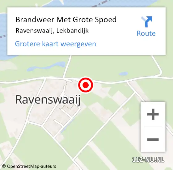 Locatie op kaart van de 112 melding: Brandweer Met Grote Spoed Naar Ravenswaaij, Lekbandijk op 8 december 2021 12:09