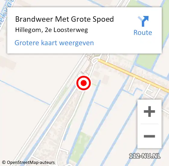 Locatie op kaart van de 112 melding: Brandweer Met Grote Spoed Naar Hillegom, 2e Loosterweg op 1 juli 2014 16:51