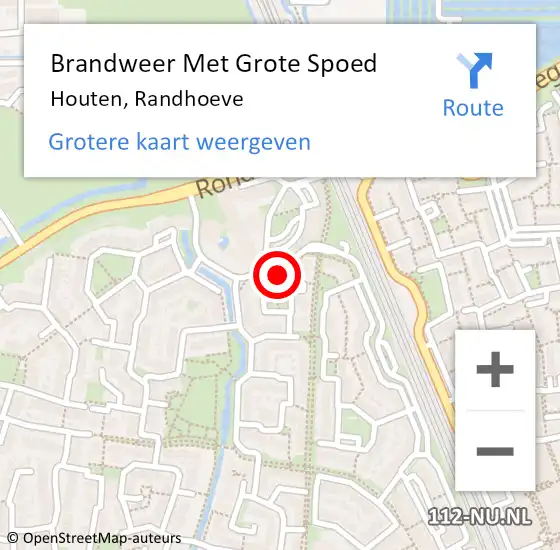 Locatie op kaart van de 112 melding: Brandweer Met Grote Spoed Naar Houten, Randhoeve op 8 december 2021 12:11