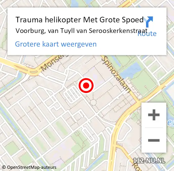 Locatie op kaart van de 112 melding: Trauma helikopter Met Grote Spoed Naar Voorburg, van Tuyll van Serooskerkenstraat op 8 december 2021 12:25