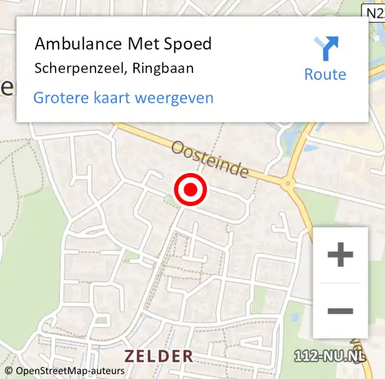 Locatie op kaart van de 112 melding: Ambulance Met Spoed Naar Scherpenzeel, Ringbaan op 8 december 2021 12:29