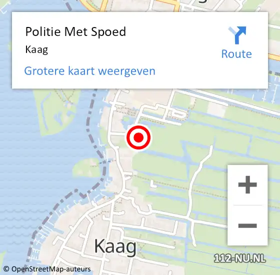 Locatie op kaart van de 112 melding: Politie Met Spoed Naar Kaag op 8 december 2021 12:41