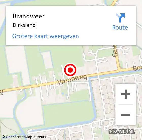 Locatie op kaart van de 112 melding: Brandweer Dirksland op 8 december 2021 12:56