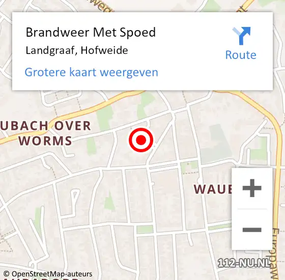 Locatie op kaart van de 112 melding: Brandweer Met Spoed Naar Landgraaf, Hofweide op 8 december 2021 13:37