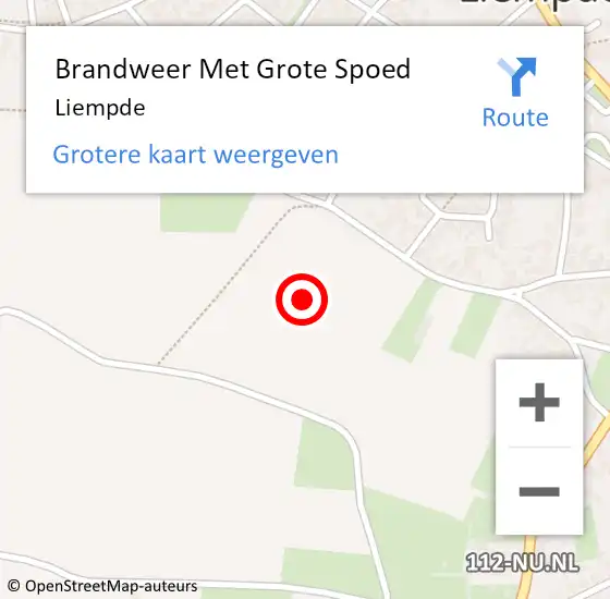 Locatie op kaart van de 112 melding: Brandweer Met Grote Spoed Naar Liempde op 8 december 2021 13:55