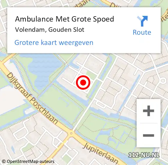 Locatie op kaart van de 112 melding: Ambulance Met Grote Spoed Naar Volendam, Gouden Slot op 8 december 2021 14:10