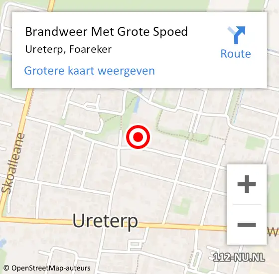 Locatie op kaart van de 112 melding: Brandweer Met Grote Spoed Naar Ureterp, Foareker op 8 december 2021 15:08