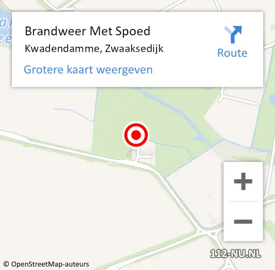 Locatie op kaart van de 112 melding: Brandweer Met Spoed Naar Kwadendamme, Zwaaksedijk op 8 december 2021 15:44