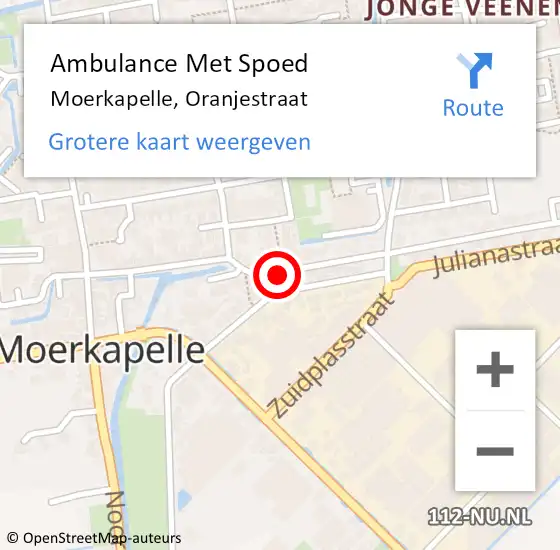 Locatie op kaart van de 112 melding: Ambulance Met Spoed Naar Moerkapelle, Oranjestraat op 8 december 2021 16:13