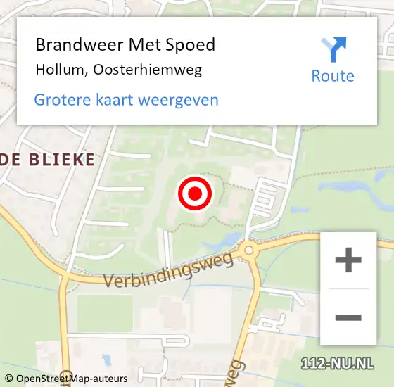 Locatie op kaart van de 112 melding: Brandweer Met Spoed Naar Hollum, Oosterhiemweg op 8 december 2021 16:27