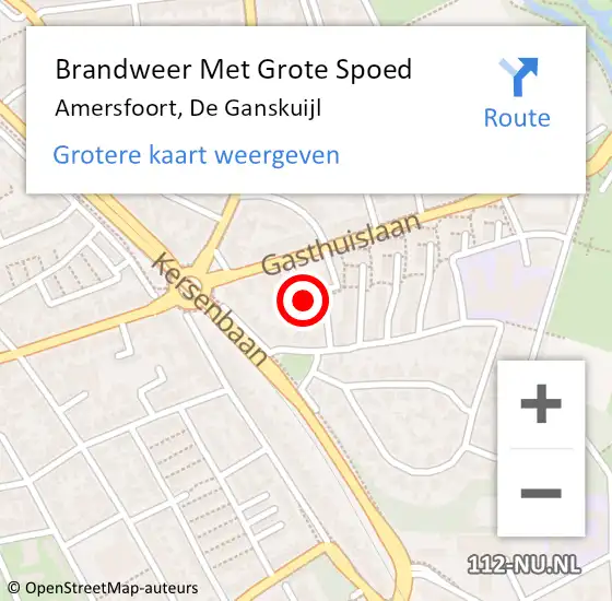 Locatie op kaart van de 112 melding: Brandweer Met Grote Spoed Naar Amersfoort, De Ganskuijl op 8 december 2021 17:33