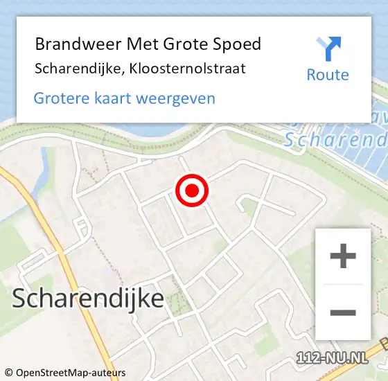 Locatie op kaart van de 112 melding: Brandweer Met Grote Spoed Naar Scharendijke, Kloosternolstraat op 8 december 2021 17:36