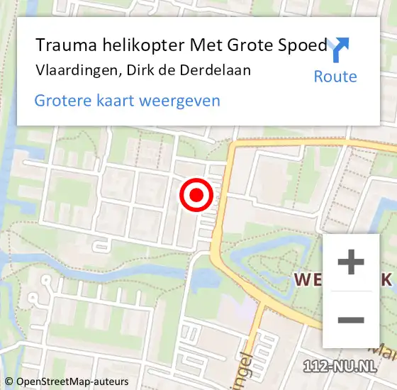 Locatie op kaart van de 112 melding: Trauma helikopter Met Grote Spoed Naar Vlaardingen, Dirk de Derdelaan op 8 december 2021 17:41