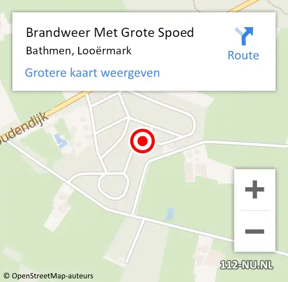 Locatie op kaart van de 112 melding: Brandweer Met Grote Spoed Naar Bathmen, Looërmark op 8 december 2021 17:47