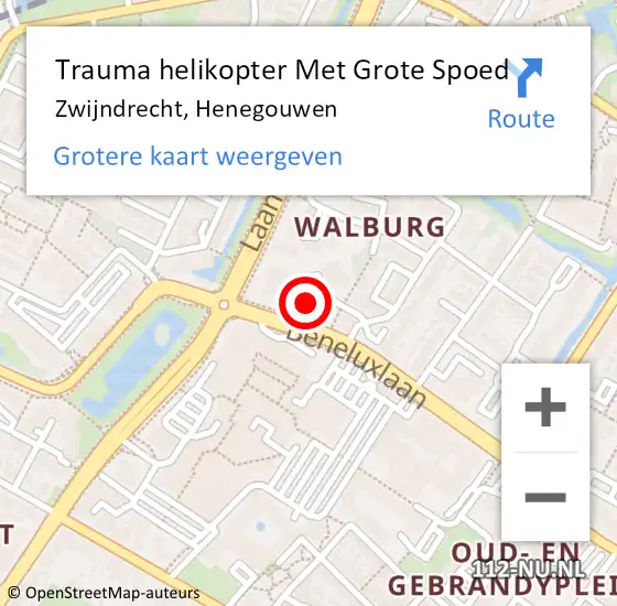 Locatie op kaart van de 112 melding: Trauma helikopter Met Grote Spoed Naar Zwijndrecht, Henegouwen op 8 december 2021 20:13