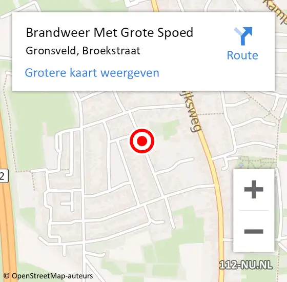 Locatie op kaart van de 112 melding: Brandweer Met Grote Spoed Naar Gronsveld, Broekstraat op 8 december 2021 21:30