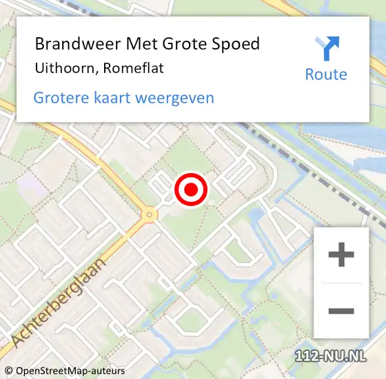 Locatie op kaart van de 112 melding: Brandweer Met Grote Spoed Naar Uithoorn, Romeflat op 8 december 2021 22:37